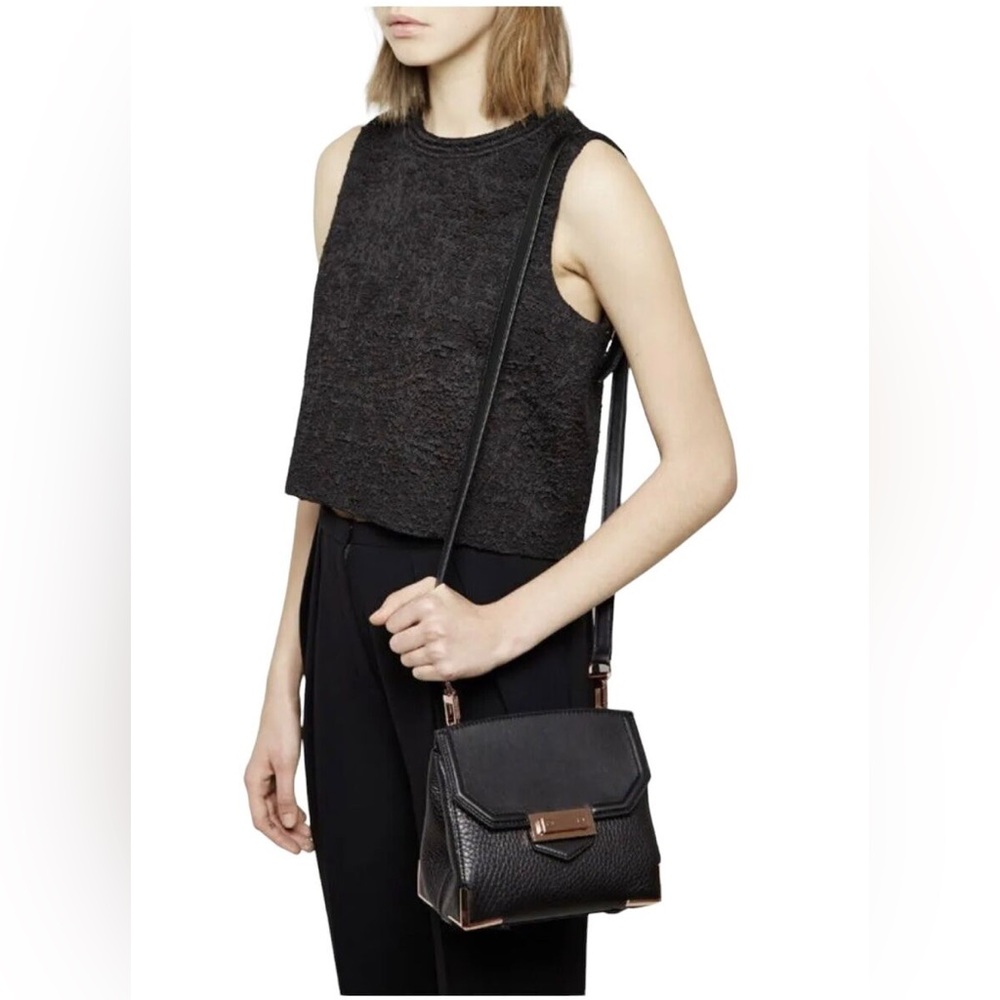 Alexander Wang Black Crossbody Bag with Rose Gold Accents